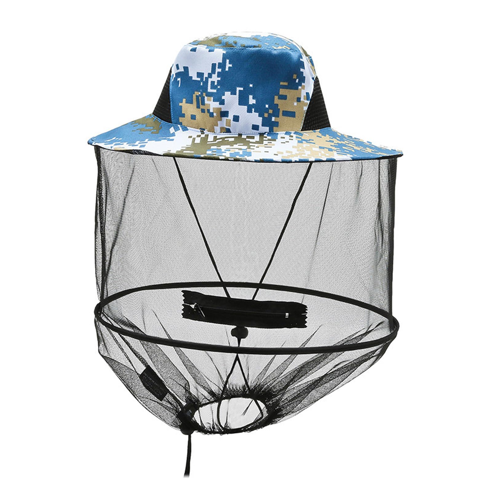 Mosquito Head Net Hat, Midge Head Net Hat, Mosquito Hats with Netting, Insect and Midge Protection Head Net Hat, Midge Head Net for Outdoors Camping Fishing Hiking(Camouflage)