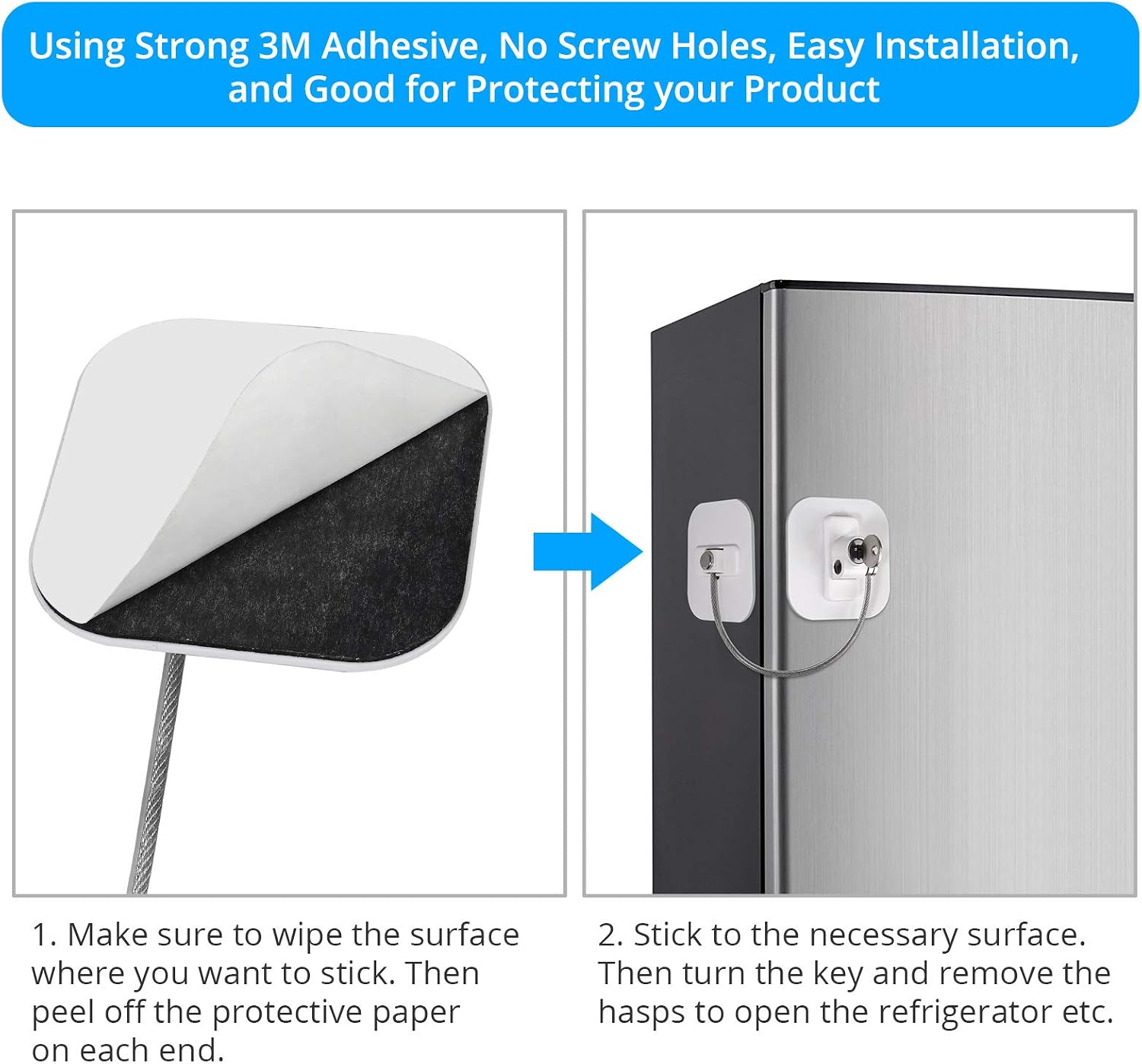 Behone 12 Serrature Di Sicurezza Per Bambini, Blocca Cassetti E Armadi Con Adesivo Forte, Installazione Senza Trapano, Bianco