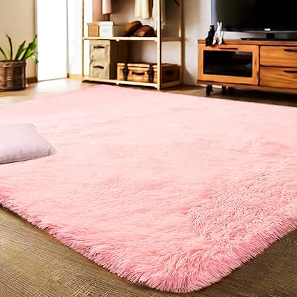 Lochas Super Soft Pink Rugs For Living Room Fluffy Shaggy Area Carpet Suitable As Bedroom Rug Home Decor Nursery Rugs Kids Mat Christmas Rug For