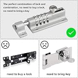 Spopal 2 Pack 120mm Combination Locking Bolt 4-Digit Keyless Door Latch Zinc view 8