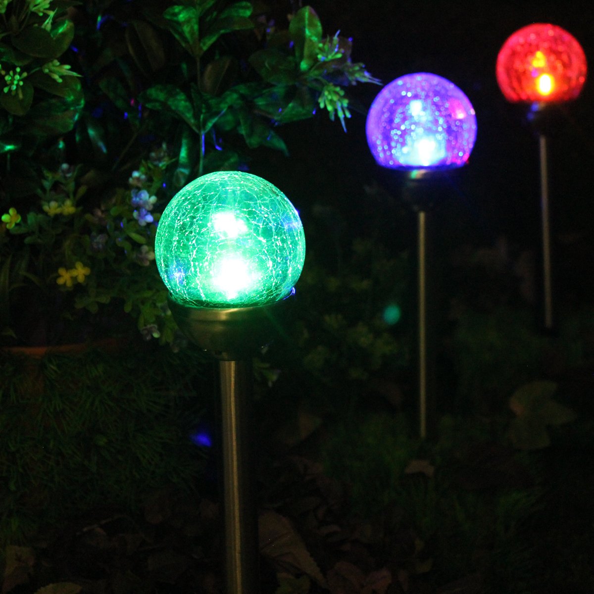 Mua SOLAscape Set of 6 Crackle Glass Globe Color-Changing LED &amp; White ...