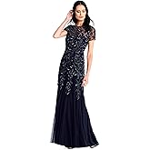 Adrianna Papell Bead Long Dress with Godets