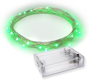 RTGS Products 30 LEDs Lights Indoor and Outdoor 9.5 FEET String Lights, Fairy Lights Battery Powered for Patio, Bedroom, Holiday Decor, etc (Green)