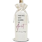 oayGnay Pregnancy Announcement Wine Bag - Pairs Well With Becoming An Aunt, Wine Bottle Bags Gifts for Sister, Baby Announcement Gifts For Sister, 1Pc Reusable Gift Bags With Drawstrings -11