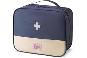 Volumoon Portable First Aid Kit, Empty Travel Medicine Bag, Medical Organizer Storage Pouch, Medicine Storage Bag for Home Of