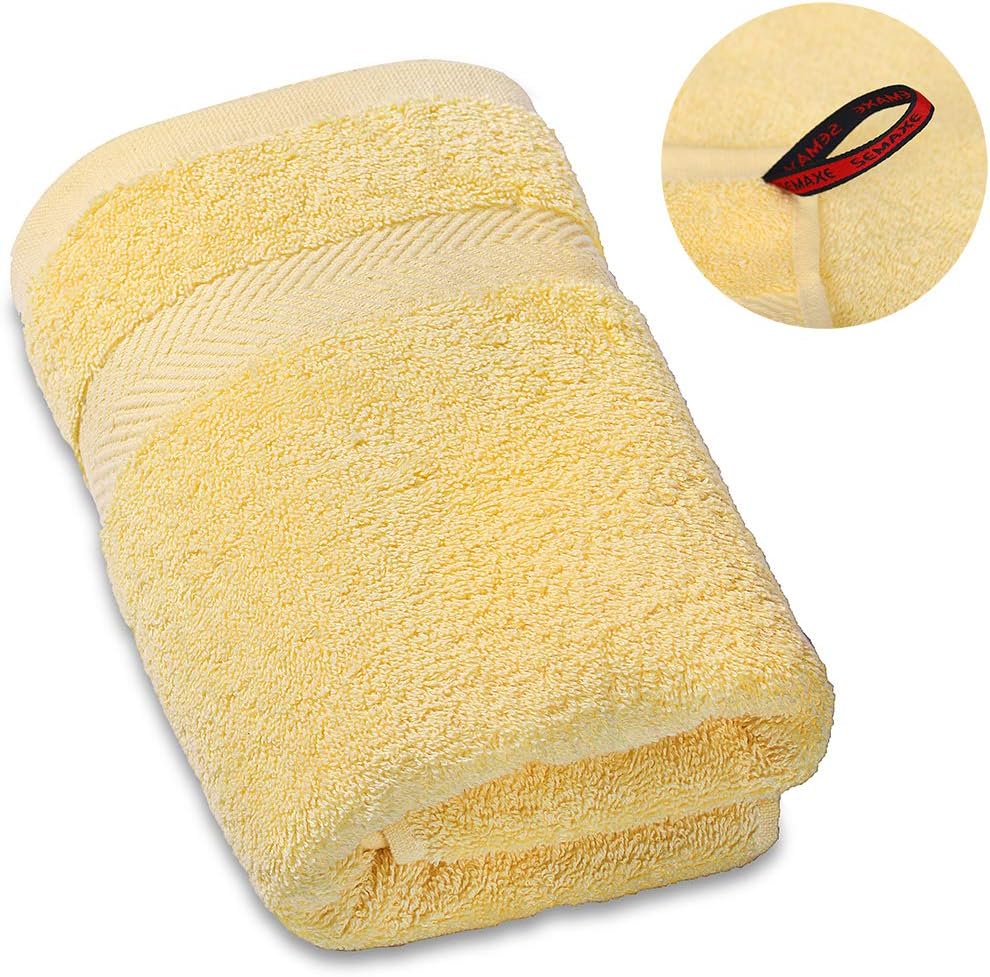SEMAXE Soft Cotton Hand Towels and Fade-Resistant Towel (Yellow, 1 Hand Towel)