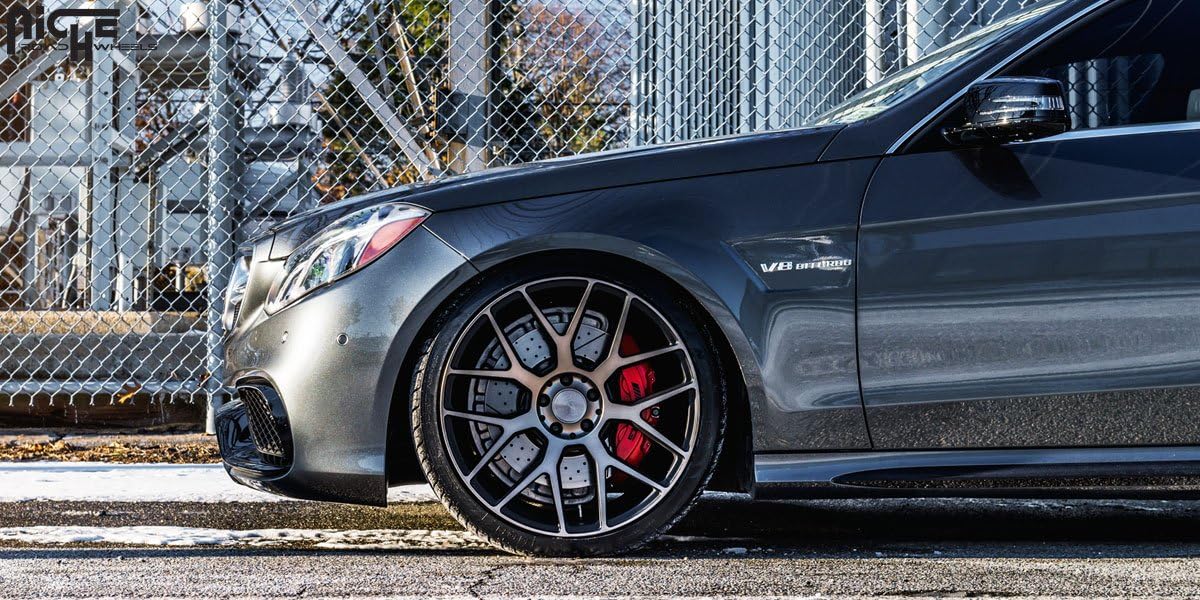 20" Inch Niche Intake Black Machine Wheels & Tire Package | Set of 4 | 245/35R20 Tires | Includes Free Wheel Club LA T-Shirt | Fits Audi Mercedes BMW Infiniti Dodge Cadillac Chevy Ford Lexus Nissan
