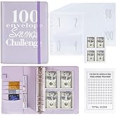 NICOOTH 100 Envelopes Money Saving Binder A5 Savings Challenge Book Easy and Fun Way to Save $5,050