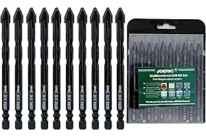 JOERIC 10pc 5/16”(8mm) Eccentric Drill Bit Set, Masonry Drill Bit Sets Concrete Drill Bit for Tile,Glass,Brick,Plastic,Cement