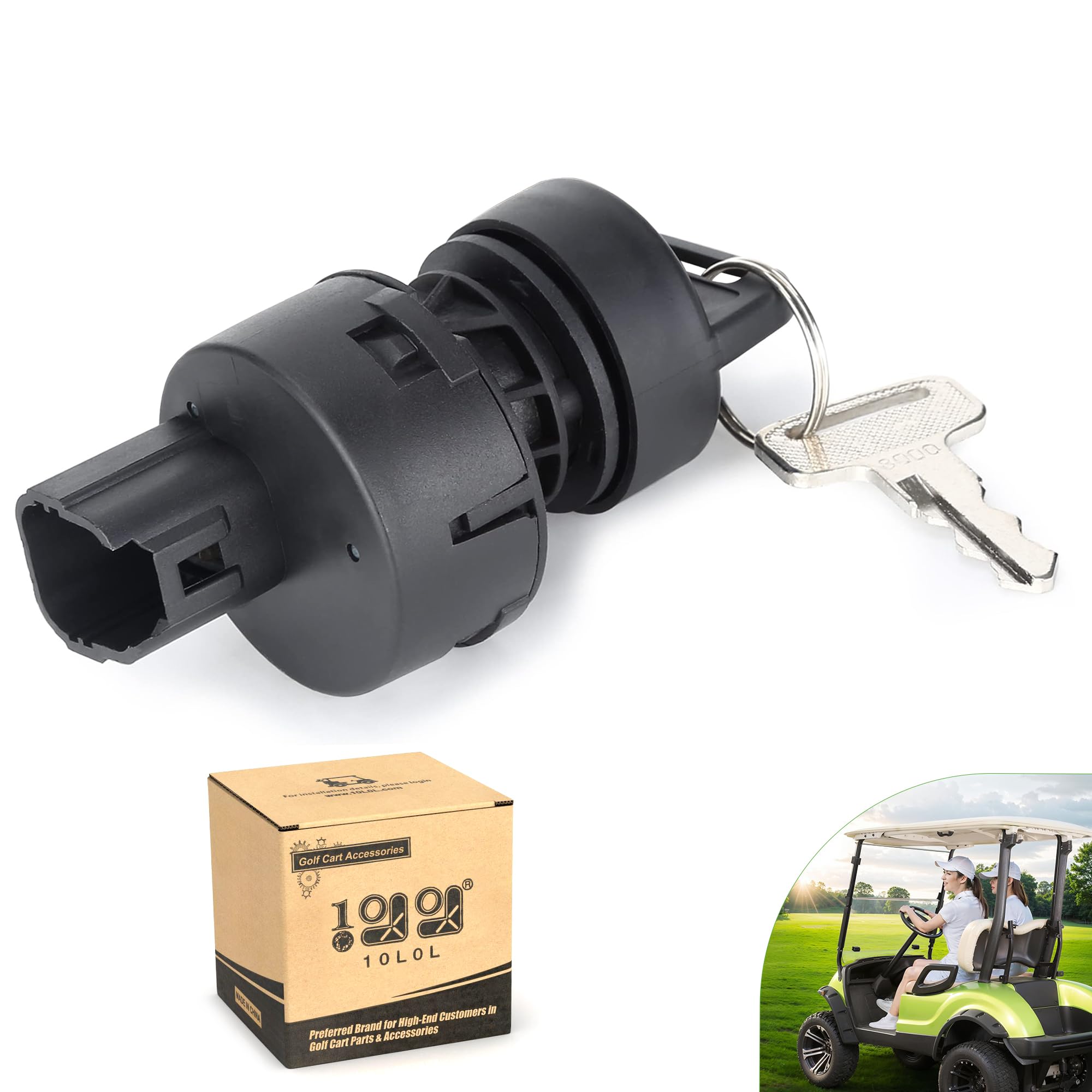 Photo 1 of 10L0L Golf Cart Ignition Key Switch Assembly for Yamaha G22, G29 Drive, Drive 2 Electric & Gas Golf Cart, Replace OEM JW1-H2510-00 JU2-H2510-20 JU2-H2510-10