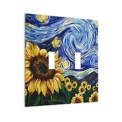 Sghxwp Vintage Abstract Blue Starry Sunflower