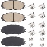 ILONPA Front Ceramic Disc Brake Pads Set for Toyota Corolla 2009-2019, RAV4 2006-2018, Matrix 2009-2014, Prius V 2012-2017, for Scion xB xD 08-14, for Lexus HS250h 10-12 4PCS(With Hardware)