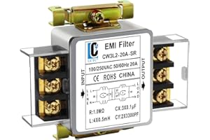 LCLCTC 120V Power EMI line filte,Noise,Suppressor for Home Appliances,Industrial & Medical Equipment,115V/250V 20A 50/60Hz