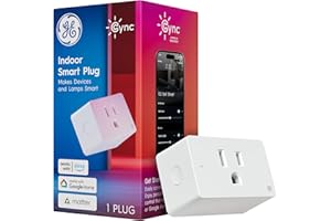 GE Cync Smart Indoor Plug, Smart Outlet Control, WiFi Outlet Plug, Matter Compatible, Works with Alexa and Google Home