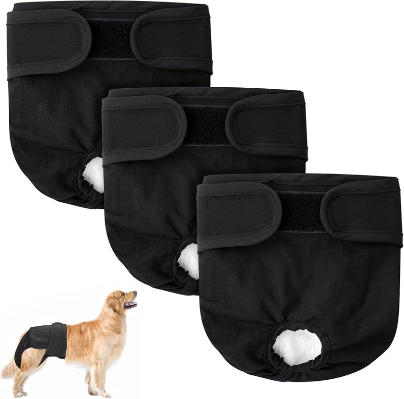 Aomig Reusable Dog Diapers 3 Pcs Washable Sanitary XL Female Incontinence