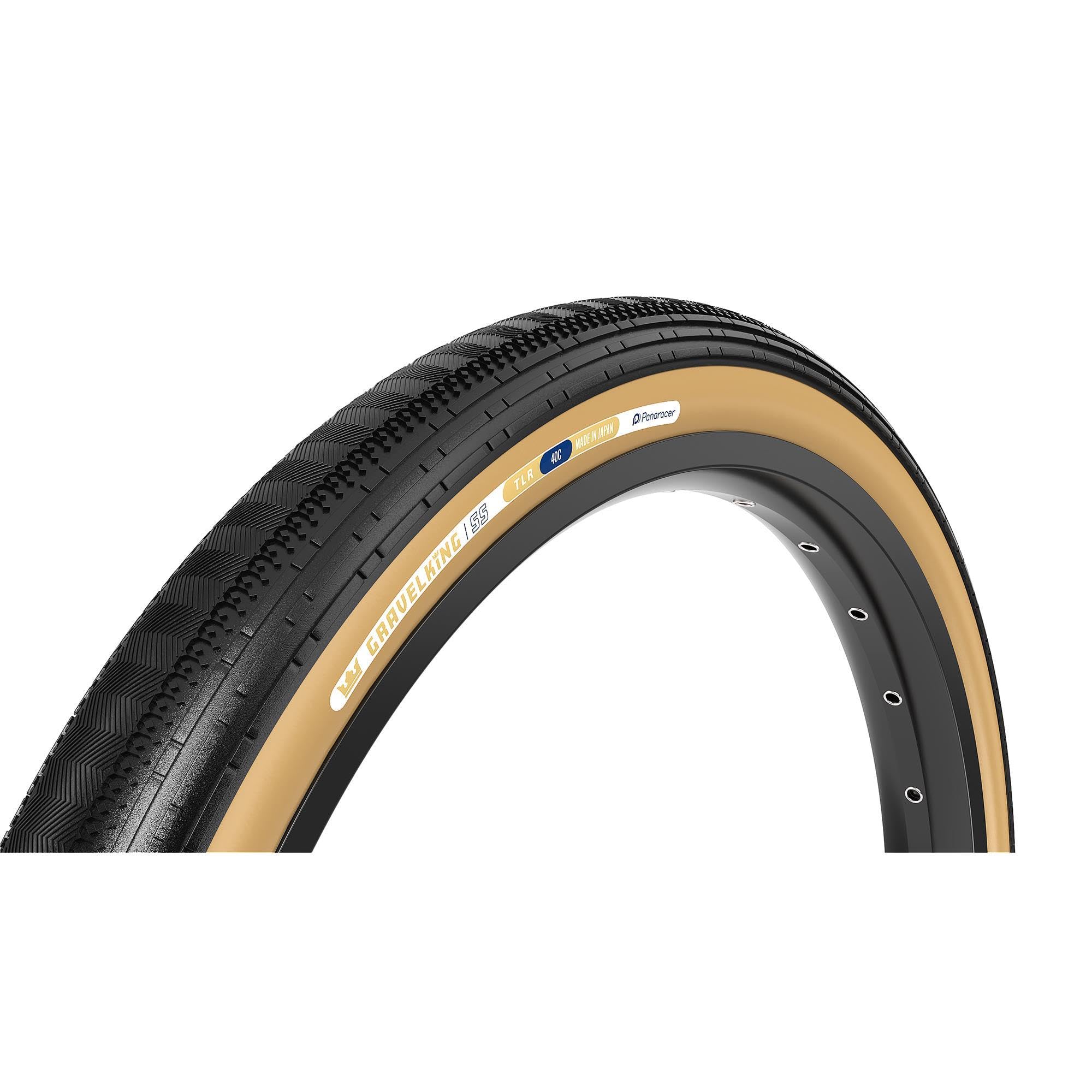 Panaracer Gravelking Semi Slick TLR Tubeless Ready Folding Gravel Bike Tyres 700c | Fast-Rolling SS with ZSG Compound & TuffTex Casing | Enhanced Control on Rough Road & Fire Trails | 700x35c Tyres