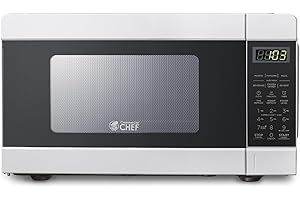 Commercial Chef CHM990W 900 Watt Counter Top Microwave Oven, 0.9 Cubic Feet, White Cabinet