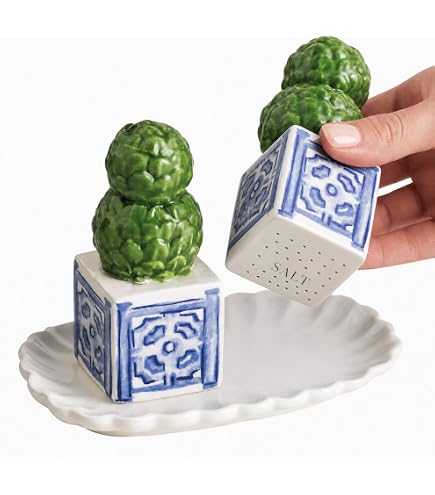 Amazon.com: Two's Company Chinoiserie Mini Ginger Jar Salt and