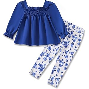 Toddler Baby Girl Clothes Fall Winter Outfits Ruffle Shirt Floral Pant Set