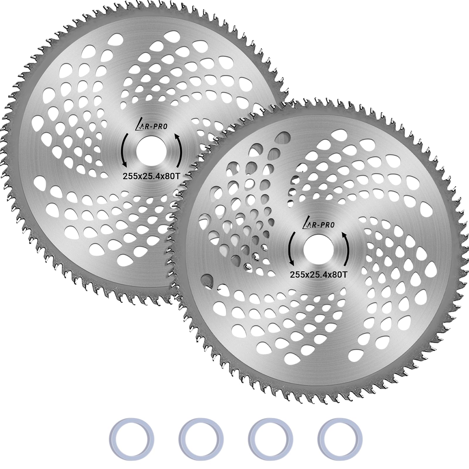 Photo 1 of (2-Set) 10" x 80T Carbide Tip Brush Blades – for Cutter, Trimmer, Weed Eater | Made from Premium Stainless Steel That Lasts Long | Cuts Like Butter