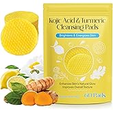 Kojic Acid and Turmeric Cleansing Pads for Face 60Pcs, Turmeric Face Scrub Pads, Cleansing & Exfoliation Balance Skin Oil & Water