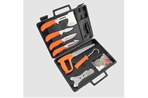 VAGMI Hunting Knife Set -Hunting Field Dressing Kits Portable Butcher Game Processing Set,Deer Hunting Knife Set and Accessories, Portable Hunting Toolbox (14 Pieces)