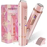Bikini Trimmer for Women 2in1 High Power Epilators Hair Removal Waterproof Electric Razors Women's Electric Razor Pubic Hair Trimmer Shaver for Women for Ladies Pubic, Face, Underarms, Legs (Pink)