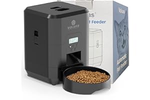 VOLUAS 2L Automatic Pet Feeder, Programmable Food Dispenser with Dual Power Supply, Portion Control, and Easy Clean Design – Ideal Automatic Food Dispenser for Cats and Small Dogs