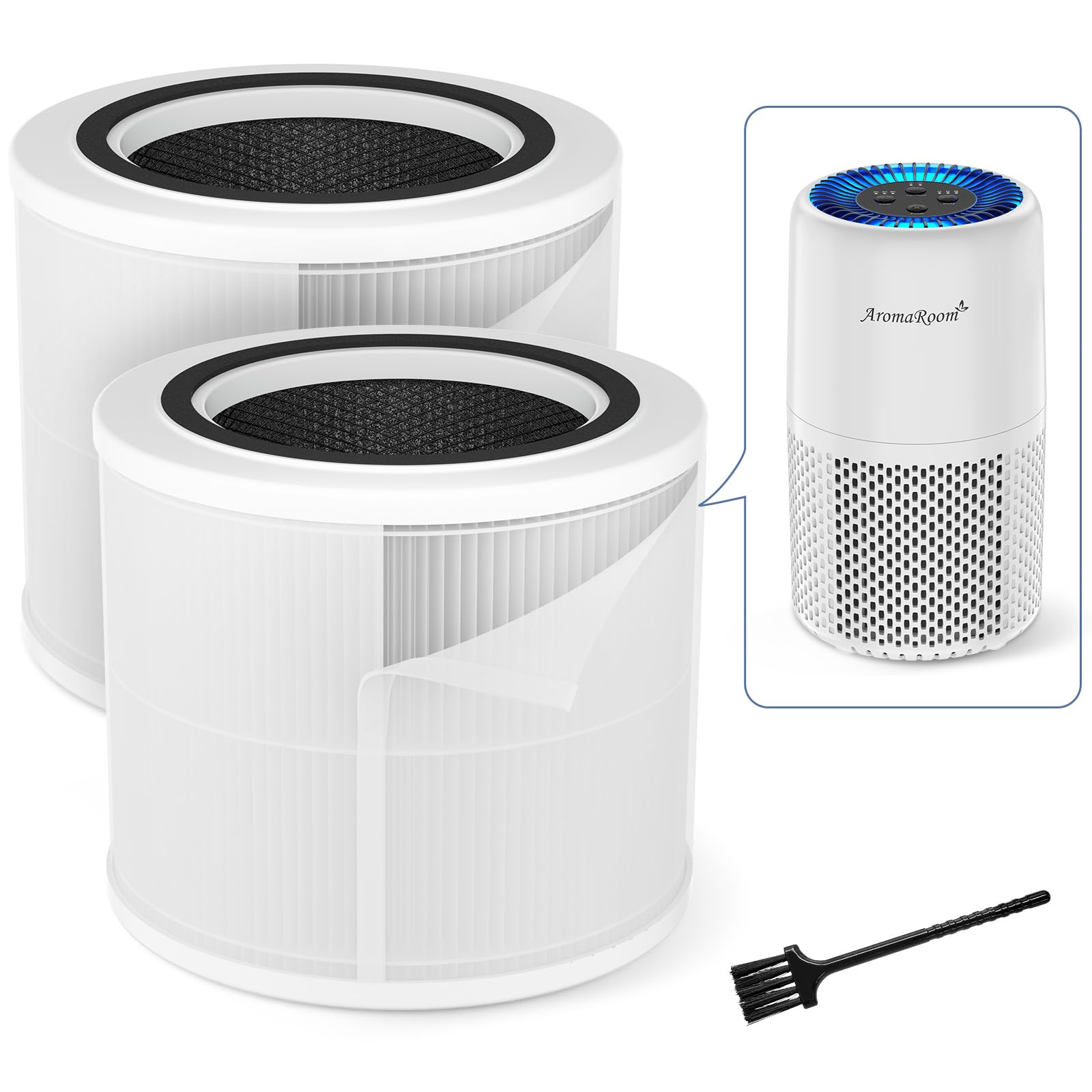 Photo 1 of AromaRoom Air Purifier Filter for AP103 Air Purifier, 3-in-1 H13 True HEPA High-Efficiency Activated Carbon Filter, 2 Packs