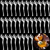 Remerry 100 Pcs Halloween Skeleton Cocktail Picks Swizzle Sticks, White | Skeleton Arms Hands, Spooky Cocktails Drink Garnish, Plastic Food Picks for Halloween Bar, Horror Party Decoration