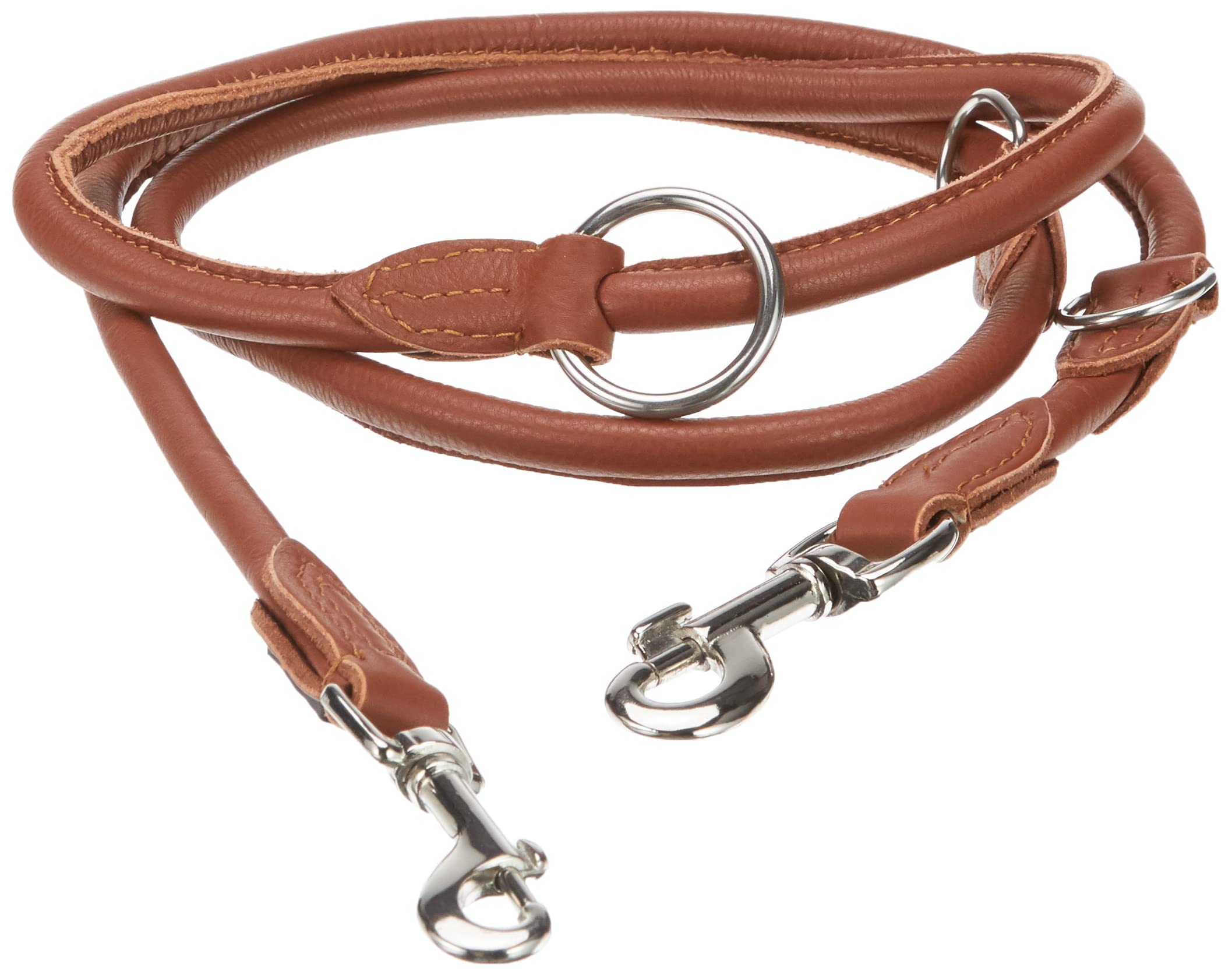 Kerbl Roma Round-Leather Guide Leash, 200 cm, Cognac