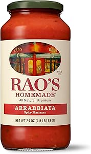 Rao's Homemade Arrabbiata Sauce, Spicy Tomato Sauce, Pasta Sauce, Carb Conscious, Keto Friendly, All Natural, Premium Quality