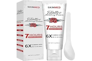 SKINMED Tattoo Numbing Cream(60ml/2.0oz), 6 Hours Maximum Strength Painless Tattoo Numbing Cream, Extra Strength, Best Tattoo Numbing Cream, Numbing Cream for Tattoos Extra Strength