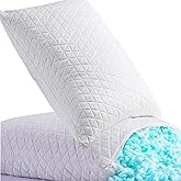 KEYOOHOME Shredded Memory Foam Pillows for Sleeping,Bed Pillows Queen Size Set of 2 Pack Cooling Adjustable,Good for Side and Back Sleeper with Washable Removable Cover