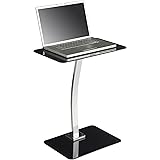 VonHaus - Black Glass Square Laptop Stand / Laptop Table / TV Table Free 2 Year Warranty