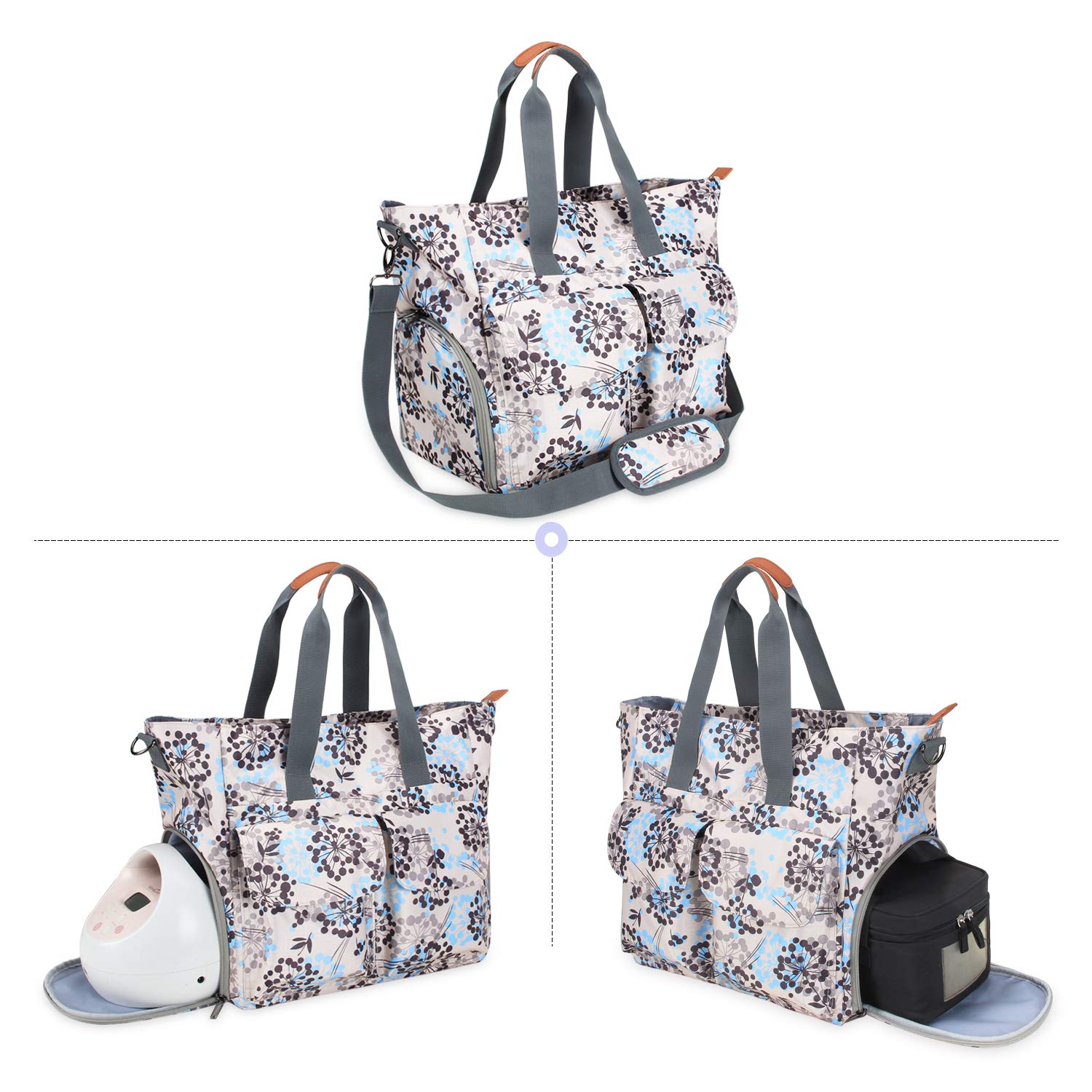Breast Pump Storage Tote with Laptop Sleeve Up to 14 for Pumping