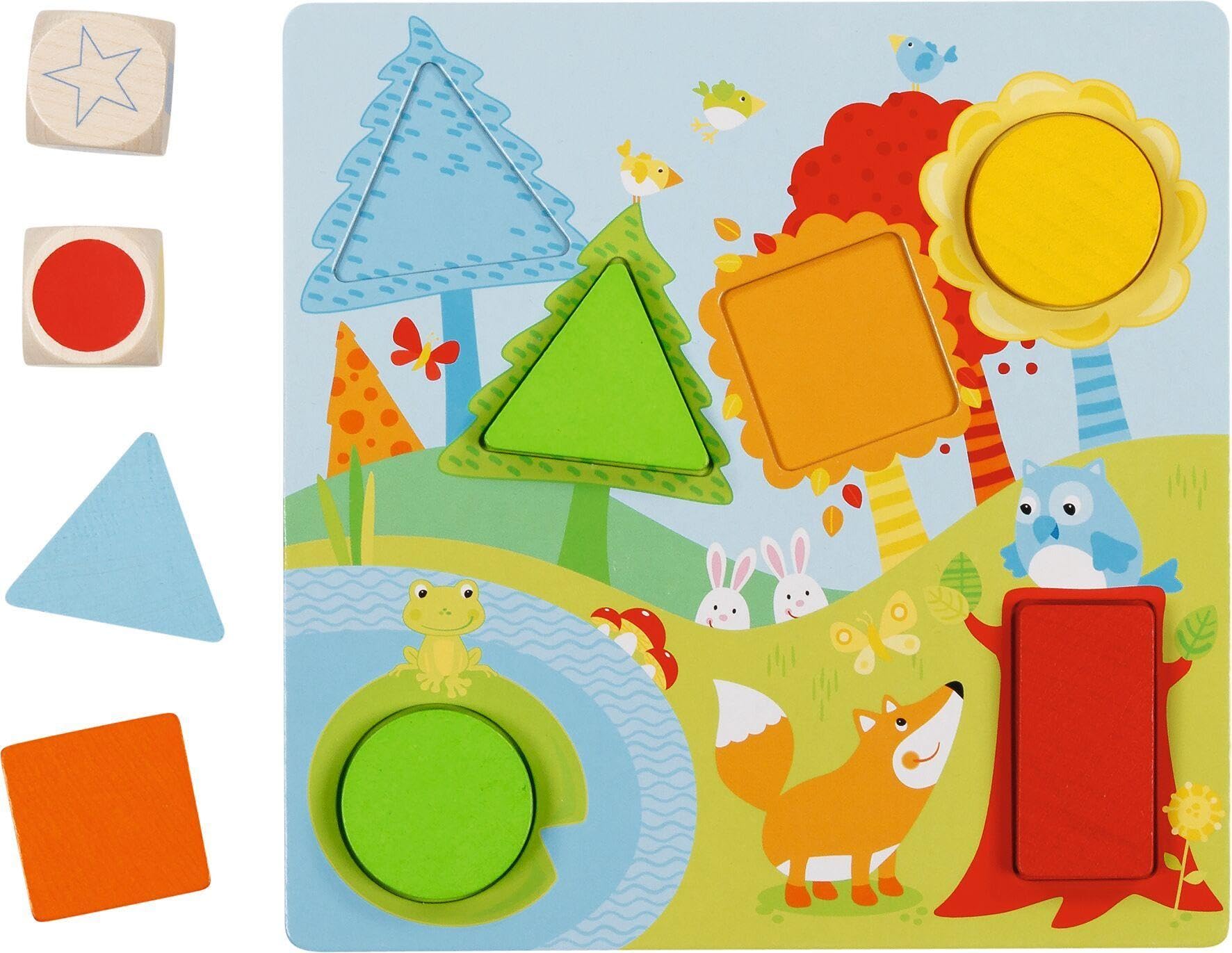 Goki 56760 Set of 30 Geometric Colour Cubes 17.5 x 17.5 cm Wood, Cardboard