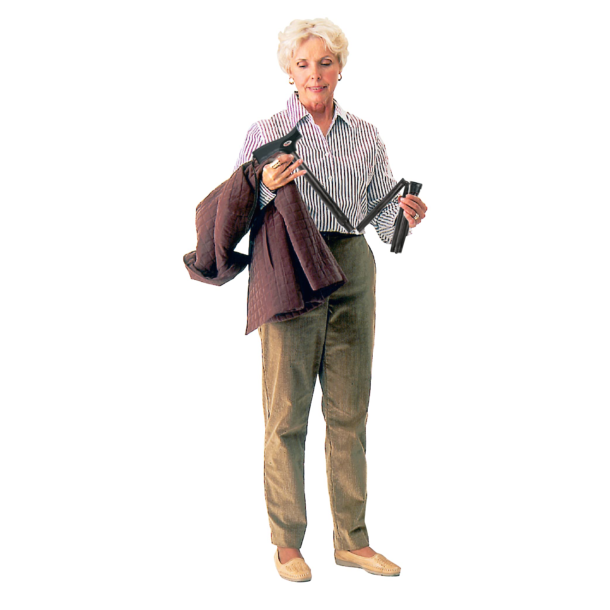 Carex Soft Grip Folding Cane - Foldable Walking Cane For Men and Women - Adjustable Height (33
