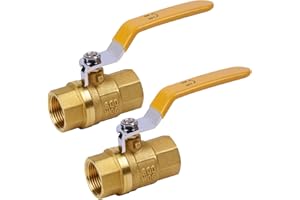 YADIAN 2 Pack 3/4 Inch Brass Ball Valve NPT Threaded, Heavy Duty Full Port Water Shut off Valve, Brass Plumbing Fitting, 3/4" Female NPT x 3/4" Female NPT, 600 WOG (Water, Oil and Gas)