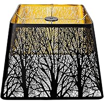 Medium Square Lamp Shades, ALUCSET Metal Lampshade with