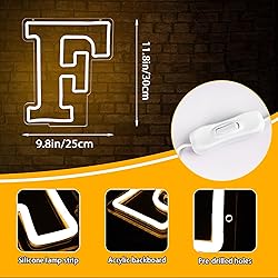 ATTNEON Letter F Neon Sign,Letter Lights 26