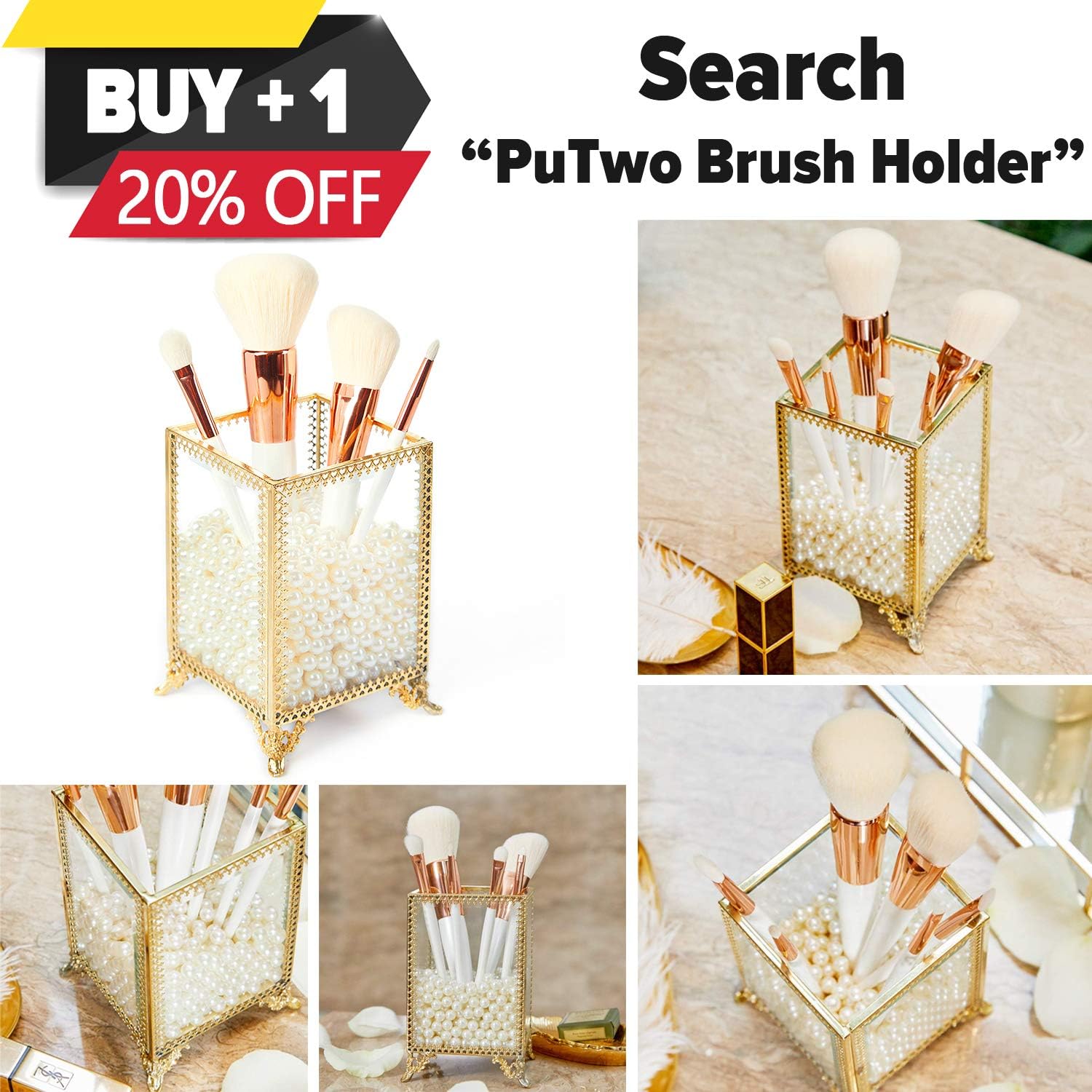 PuTwo Vases Set of 2 Metal Flower Vase Glass Vase Planter Terrariums Gold Vases Rose Gold Vase Plant Vase Glass Vases Cylinder Vase Vases for Decor Clear Vase Decorations for Living Room - Rose Gold : Garden & Outdoor
