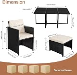 Panana 10 Seater Rattan Garden Dining Set Black with Beige Cushions view 8