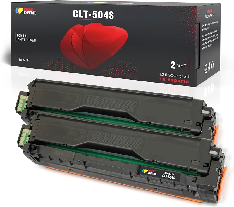 TONER EXPERTE Black Toner 2-Pack for Samsung CLT-K504S CLP-415 Xpress SL-C1810W