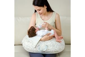 SUNSHE Nursing Pillow for Breastfeeding, Multifunctional Dual-Sided 2-in-1 for More Support for Mom and Baby with Adjustable Waist Strap and Removable Cotton Cover, (Maple Forest Oasis)