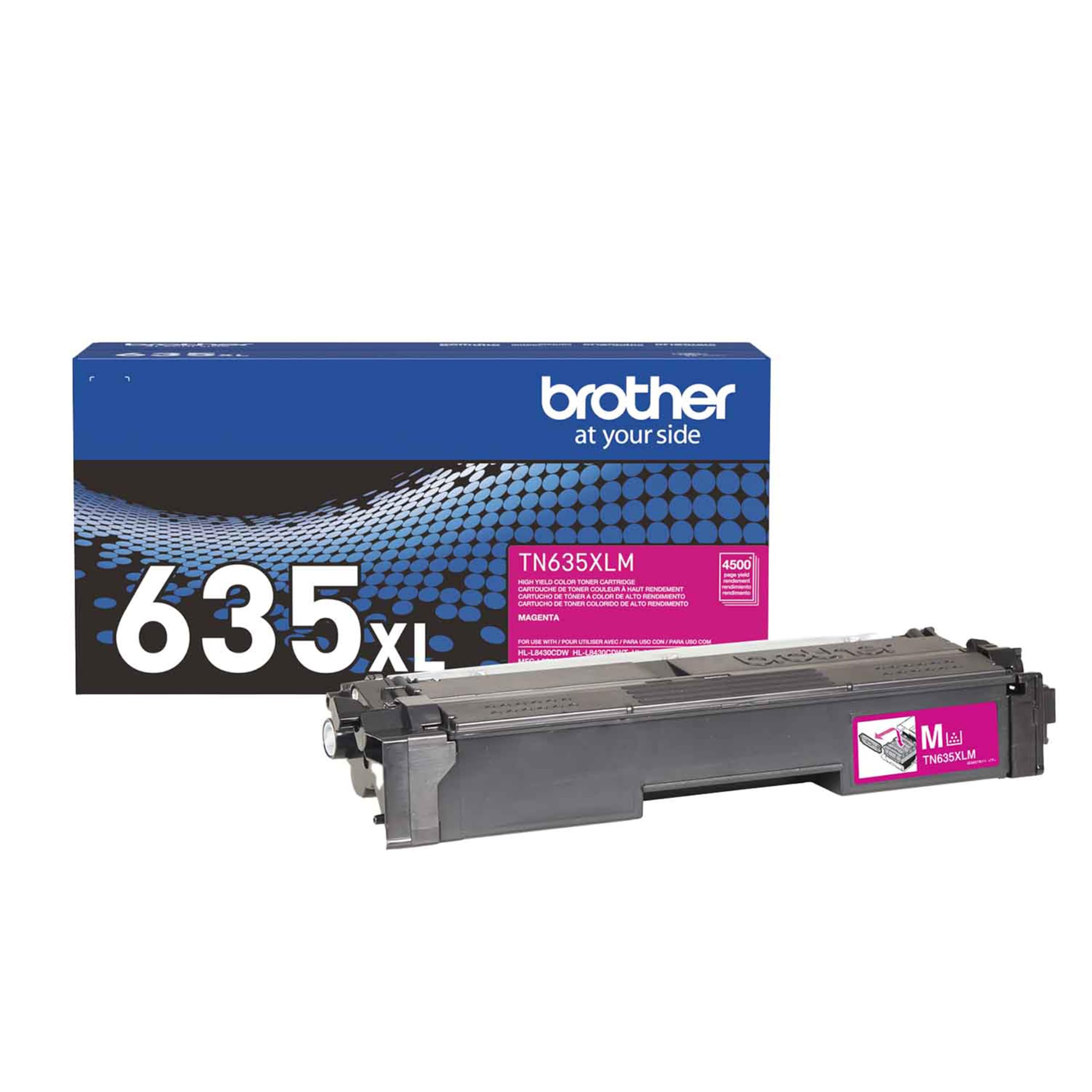 Brother Genuine TN635XLM High Yield Magenta Toner Cartridge, 1 Pack
