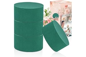 4Pcs Floral Foam Round SUPKING 3.15" Small Green Wet Dry Flower Foam Blocks Florist Plant Foam for Artificial and Fresh Flower Arrangement