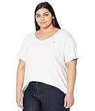 Tommy Hilfiger Plus Women's V-Neck Tee, White