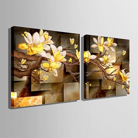 Amazon 現代油彩画 金色の蘭の花 絵 飾り絵 手描きの装飾画 インテリア装飾品 芸術品 壁に飾って 油絵 インテリア装飾品 壁の装飾 抽象 芸術作品 装飾絵画 平野手塗お花 モダン 現代アート絵画 プレゼント ギフト 壁掛け 壁飾り 油彩アートパネル インテリア絵画 Home