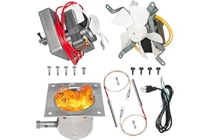 SHUNBAIXIN Complete Grill Upgrade Kit - 2.0 Auger Motor, Induction Fan, Fire Burn Pot, Hot Rod Ignitor & Power Cord-Compatible with Traeger, Pit Boss, Camp Chef, Z Grills & More Wood Pellet Grills